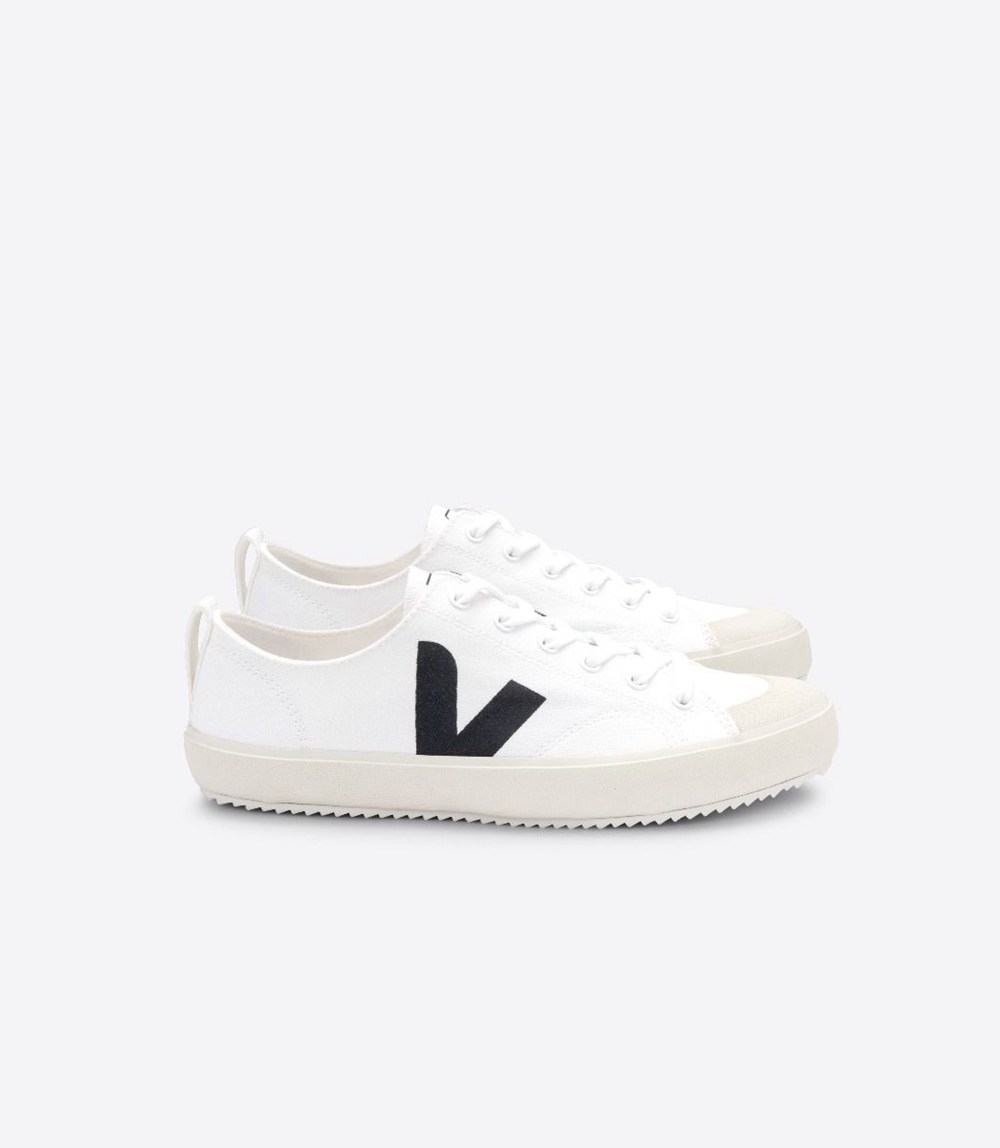 Tenis Veja Hombre - Nova Lona - Blancos/Negros - 351UREGAI